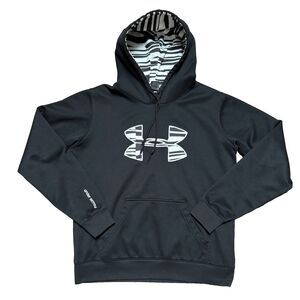 Under Armour Women's Zebra Stripe Logo Pullover UA Hoodie Sweatshirt Size M